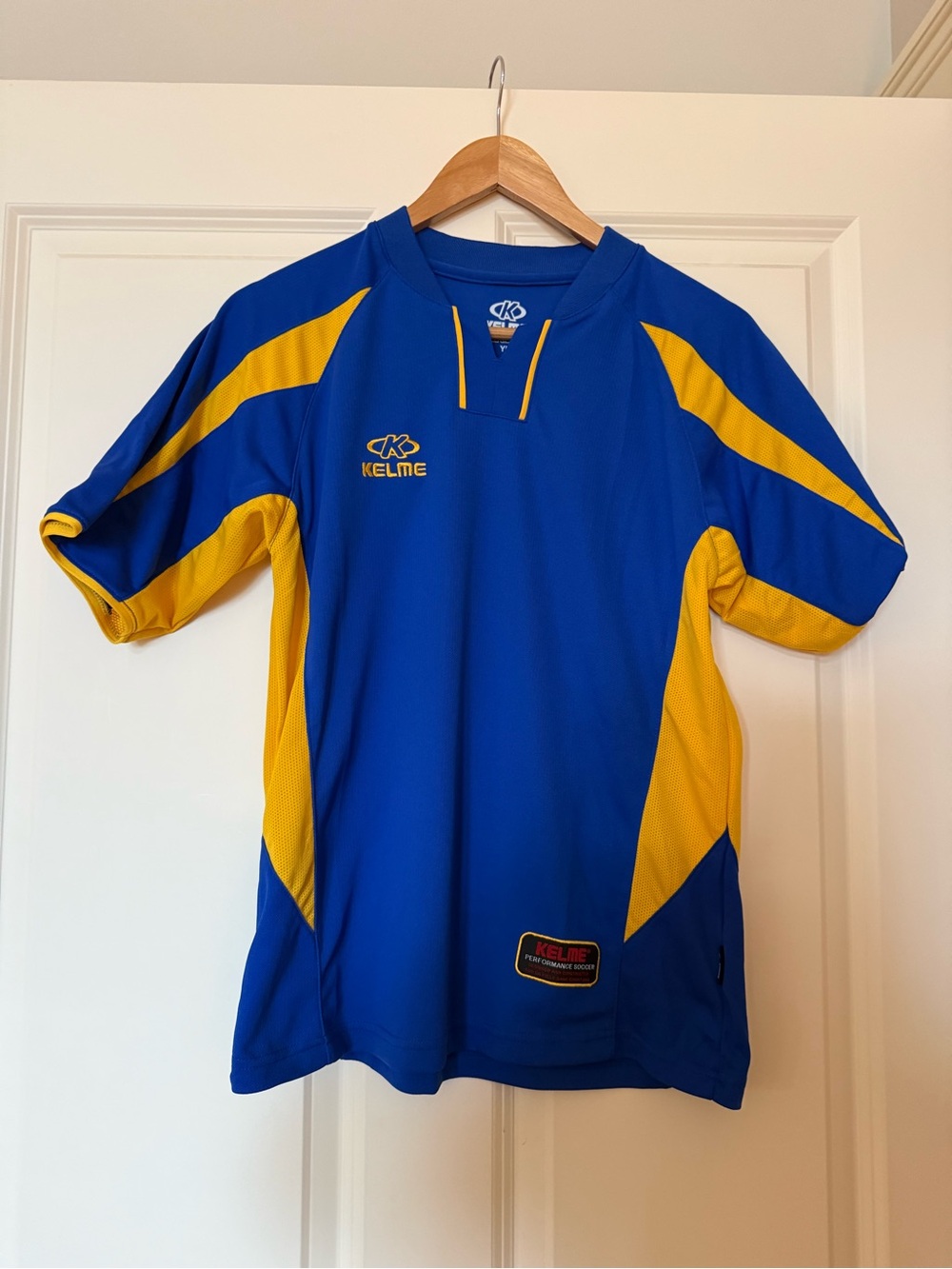Kelme Boys' Blue and Yellow Soccer Jersey